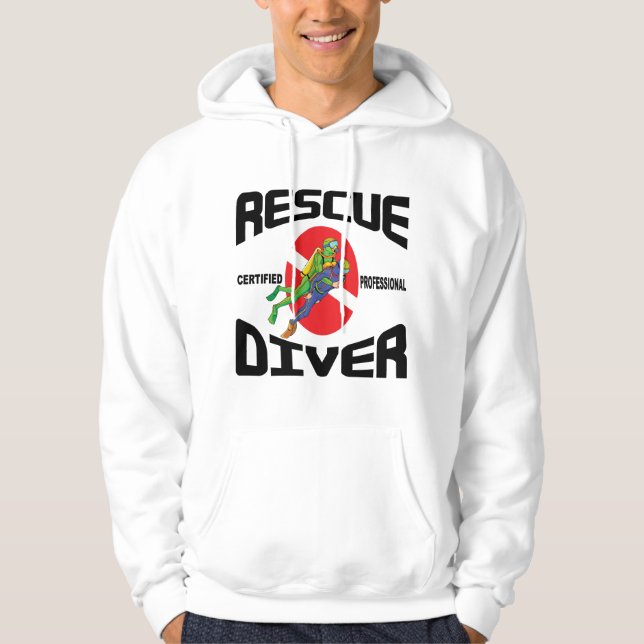 Sudadera Camiseta del buceador del rescate (Anverso)