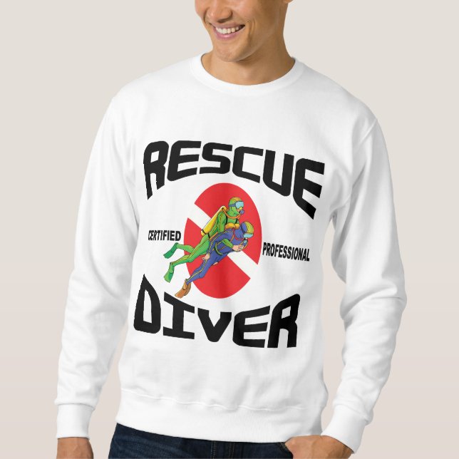 Sudadera Camiseta del buceador del rescate (Anverso)