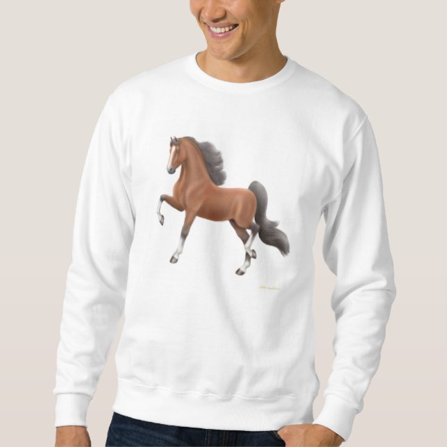 Sudadera Camiseta del caballo de Saddlebred de la bahía (Anverso)