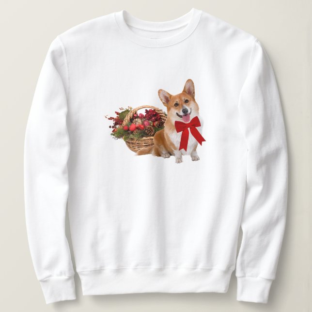 Sudadera "Camiseta del Corgi del navidad" (Anverso del diseño)