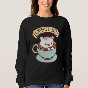Sudadera Camiseta del gato de las mujeres - "CATPUCCINO "