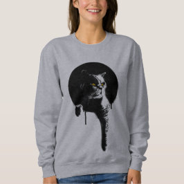 Sudadera Camiseta del gato de las mujeres: Plantilla "que