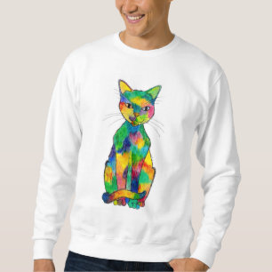 Sudadera Camiseta del gato del arco iris