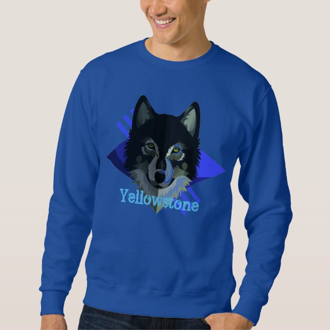Sudadera Camiseta del lobo de Yellowstone de los hombres (Anverso)