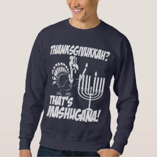 Sudadera Camiseta del monocromo de Thanksgivukkah Mashugana