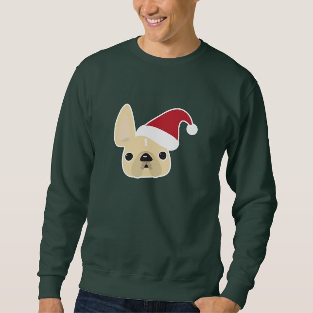 Sudadera Camiseta del navidad del bulldog francés (Anverso)