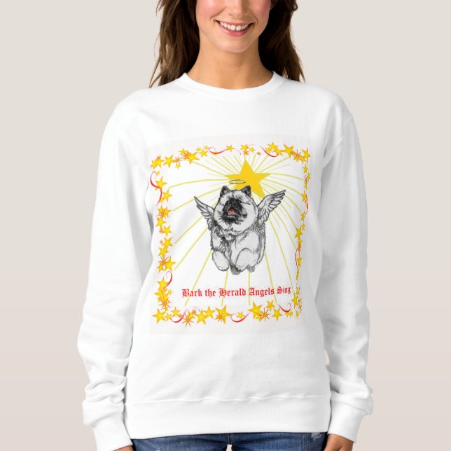 Sudadera Camiseta del navidad del Keeshond (Anverso)