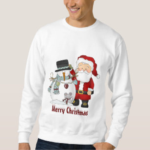 Sudadera Camiseta del navidad Santa y del muñeco de nieve