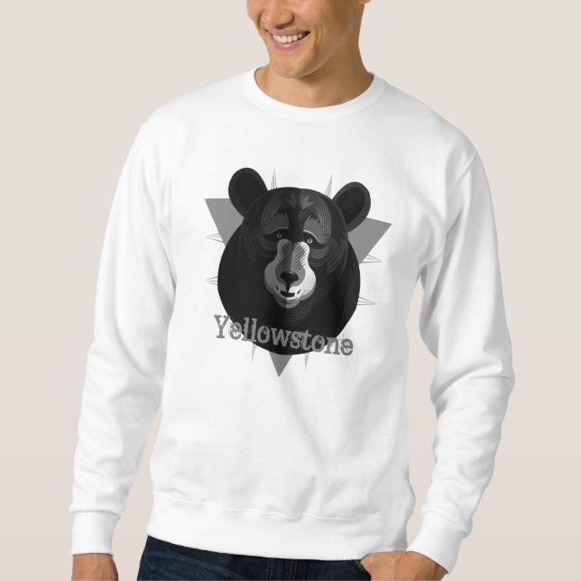 Sudadera Camiseta del oso de Yellowstone de los hombres (Anverso)