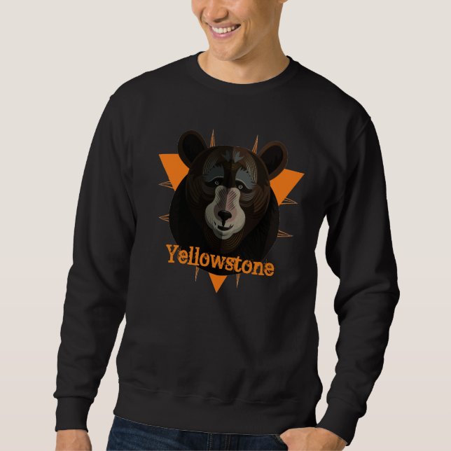 Sudadera Camiseta del oso de Yellowstone de los hombres (Anverso)