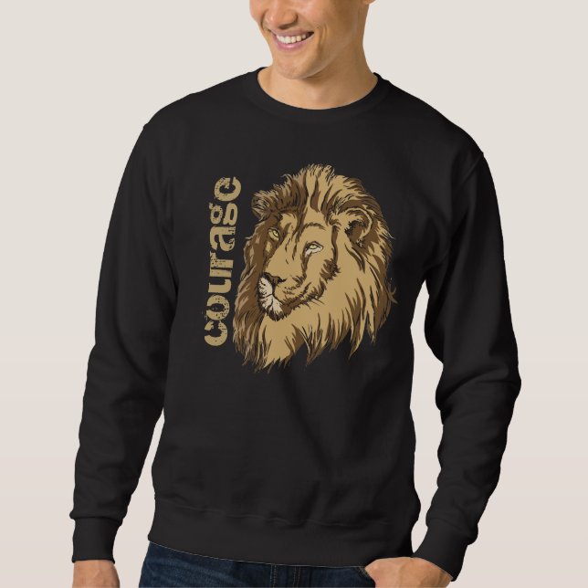 Sudadera Camiseta del personalizado de la cabeza del león - (Anverso)