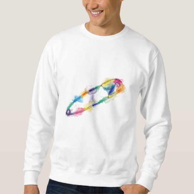 Sudadera Camiseta del Pin de seguridad del arco iris (Anverso)