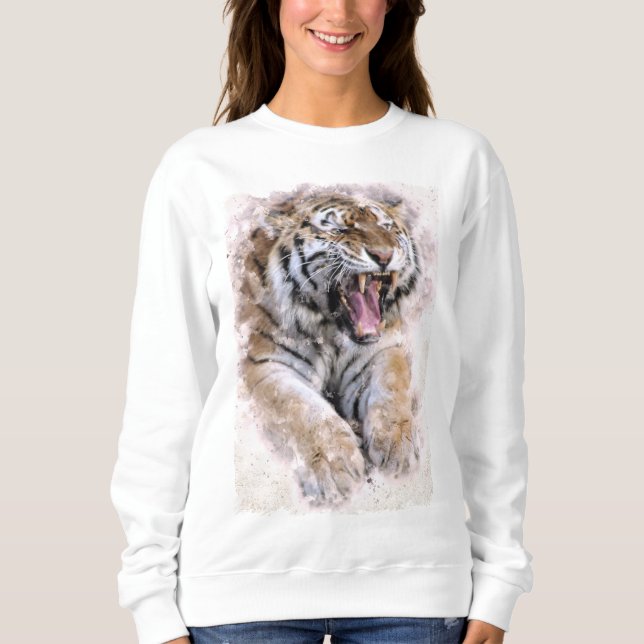 Sudadera Camiseta del tigre del rugido (Anverso)