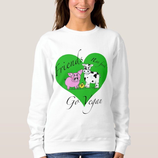 Sudadera Camiseta del vegano de la comida de los amigos no (Anverso)