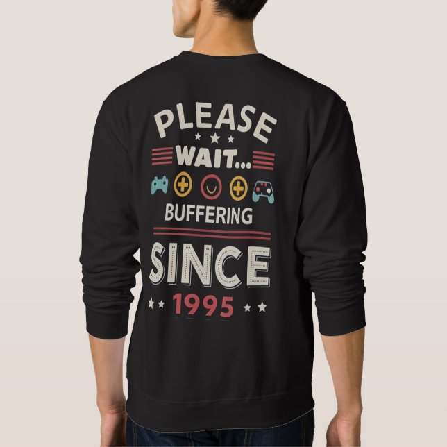 Sudadera Camiseta Divertida de Arte Pixel Retro | Buffering (Reverso)