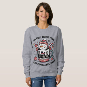 Sudadera Camiseta divertida de hombre de nieve derretido de
