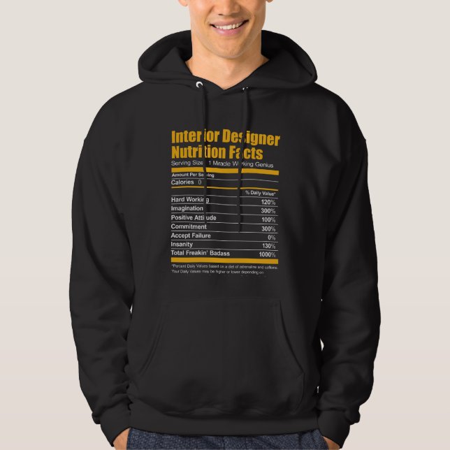 Sudadera Camiseta divertida de los hechos de la nutrición (Anverso)