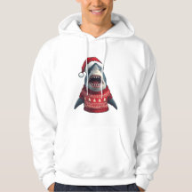 Camiseta divertida de Navidad de tiburón con suéte