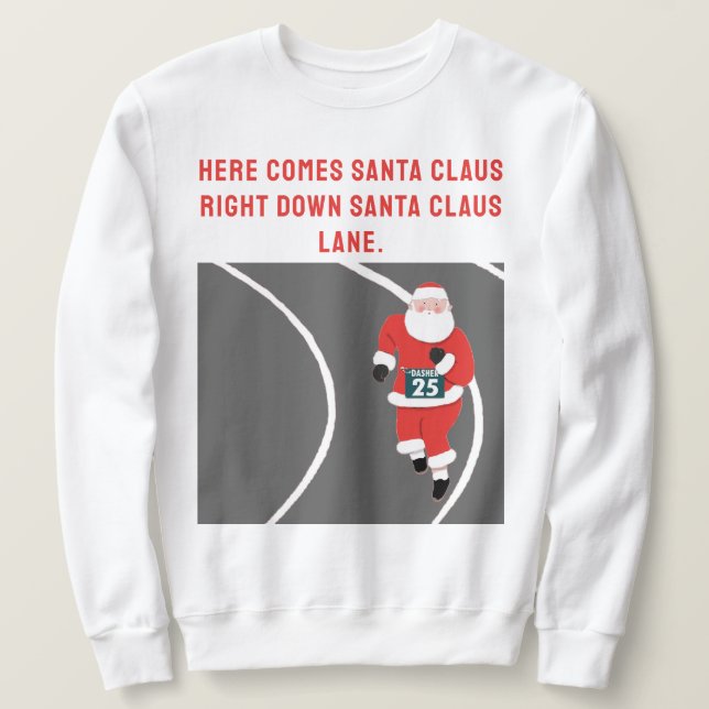 Sudadera Camiseta divertida de Navidad para correr (Anverso del diseño)