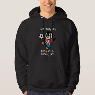 Sudadera Camiseta divertida de pingüino de fútbol y pingüin