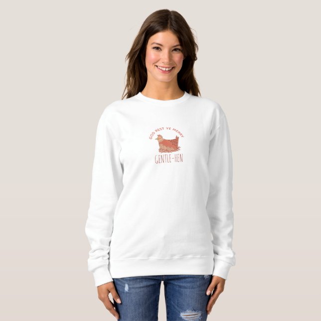 Sudadera Camiseta divertida de pollo con chiste de Navidad (Anverso completo)