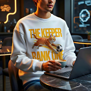 Sudadera Camiseta divertida de portero de fútbol con gato