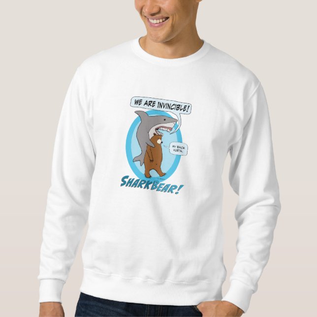 Sudadera Camiseta divertida del tiburón y del oso (Anverso)
