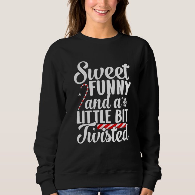 Sudadera Camiseta Divertida y Torcida Caramelos de Navidad (Anverso)