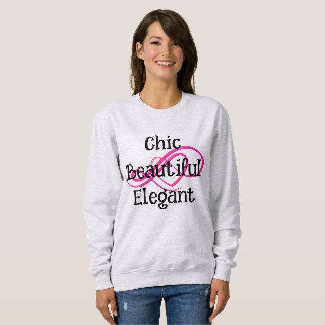 Sudadera Camiseta elegante, hermosa y chic (Anverso completo)