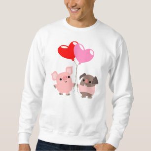 Sudadera Camiseta enredada de los corazones (cerdos del