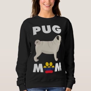 Sudadera Camiseta esencial para la madre pug de perro colom