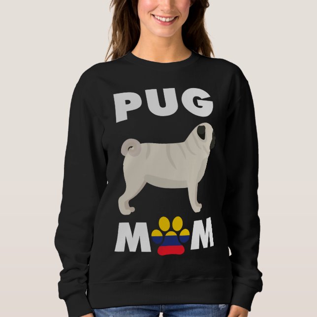 Sudadera Camiseta esencial para la madre pug de perro colom (Anverso)