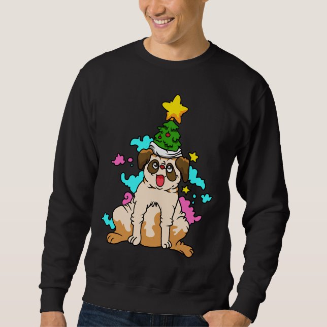 Sudadera Camiseta esencial para los navidades Pug 117 (Anverso)