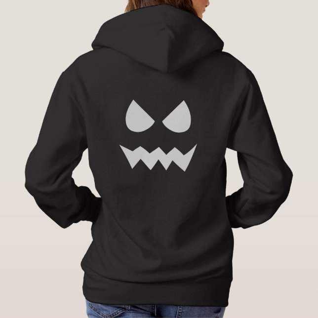 Sudadera Camiseta fantasma de Halloween blanco y negro (Reverso)