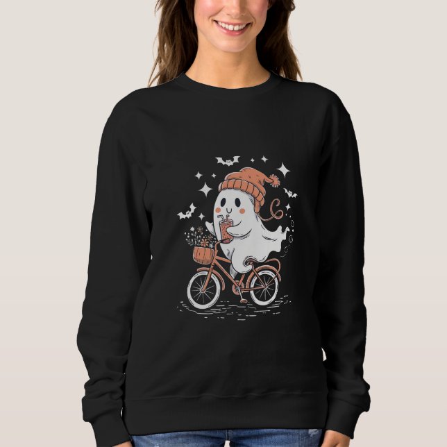 Sudadera Camiseta fantasma de Halloween, mujeres de Hallowe (Anverso)