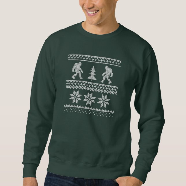 Sudadera Camiseta fea del navidad de Bigfoot (Anverso)