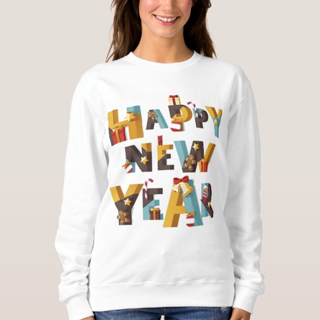Sudadera Camiseta Feliz Año Nuevo (Anverso)