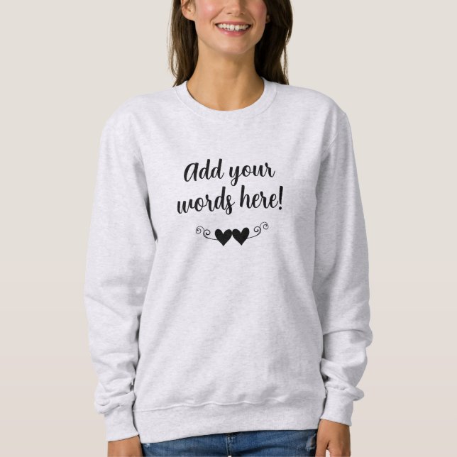 Sudadera Camiseta femenina de corazón personalizado (Anverso)