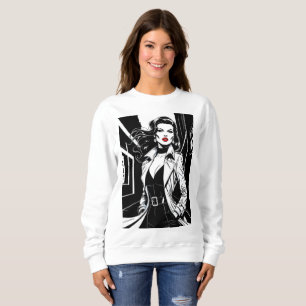 Sudadera Camiseta Femme Fatale-Noir - Audaz Estilo Retro