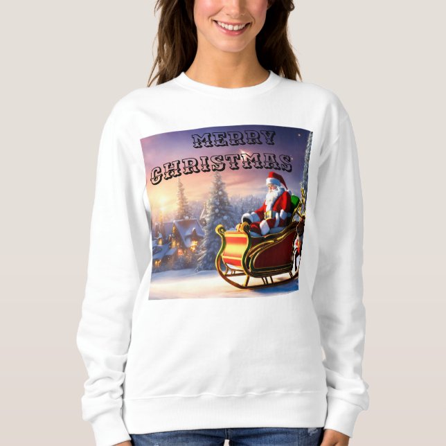 Sudadera Camiseta festiva de los Navidades de Santa Claus (Anverso)