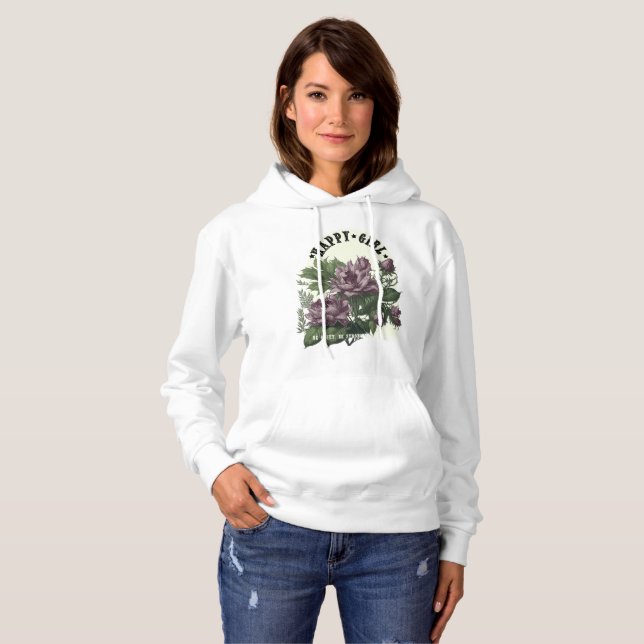 Sudadera Camiseta floral feliz Chica (Anverso completo)