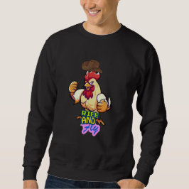 Sudadera Camiseta "Gallo Divertido: Levántate y Vuela”