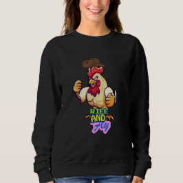 Sudadera Camiseta "Gallo Divertido: Levántate y Vuela”