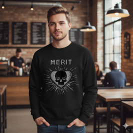 Sudadera Camiseta gráfica con cráneo y corazón grunge