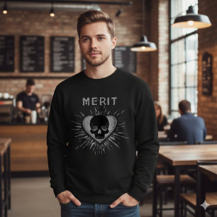 Sudadera Camiseta gráfica con cráneo y corazón grunge