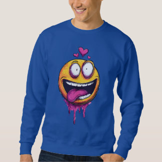 Sudadera Camiseta gráfica de emoji de amor loco divertido –