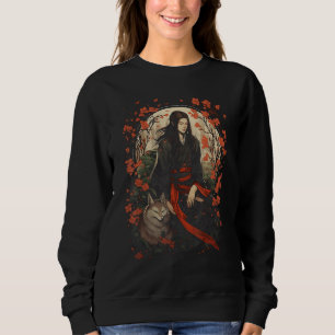 Sudadera Camiseta Gráfica de Geisha Japonesa y Shiba Inu Ja