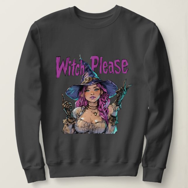 Sudadera Camiseta gráfica de Halloween Witch Please – Diver (Anverso del diseño)