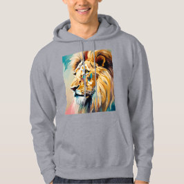 Sudadera Camiseta gráfica de león de estilo real salvaje