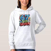 Camiseta Gráfica de Pop Art Colorido 67 Seis Siete
